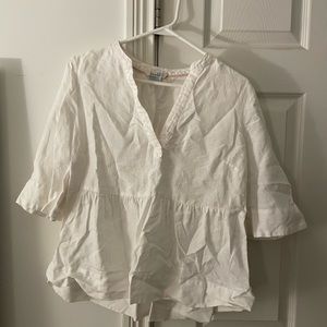 Boden 100% linen white blouse size 6